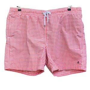 Brooks Brothers Checkered Print Draw String Swim Trunks Size XL W/ Pockets